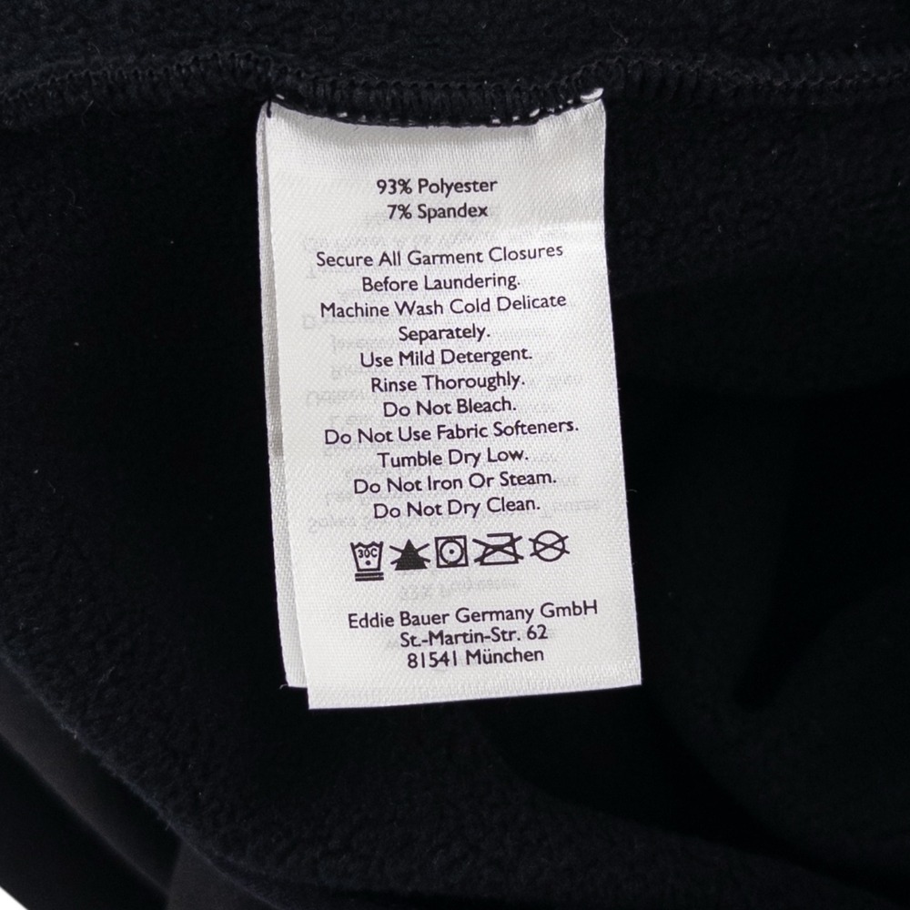 Eddie Bauer Mens Medium First Ascent Fleece Pullover Black Quarter Zip Jacket - Picture 6 of 8